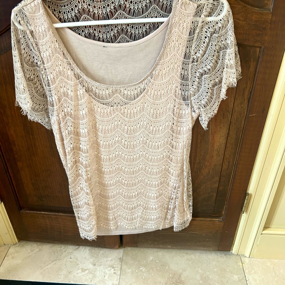 Ann Taylor Lace Blouse - Cream